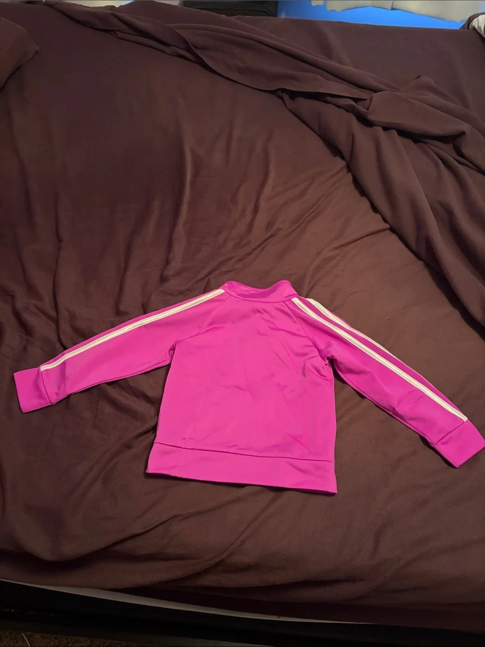 Girl’s Bright Pink Jacket with White Stripe